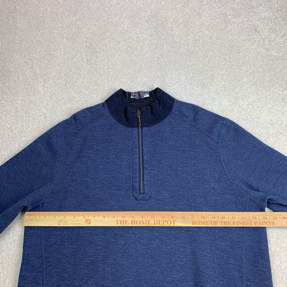 Tommy Bahama Reversible Sweatshirt Pullover Quarter Zip Blue Black XL Sweater - Picture 14 of 16